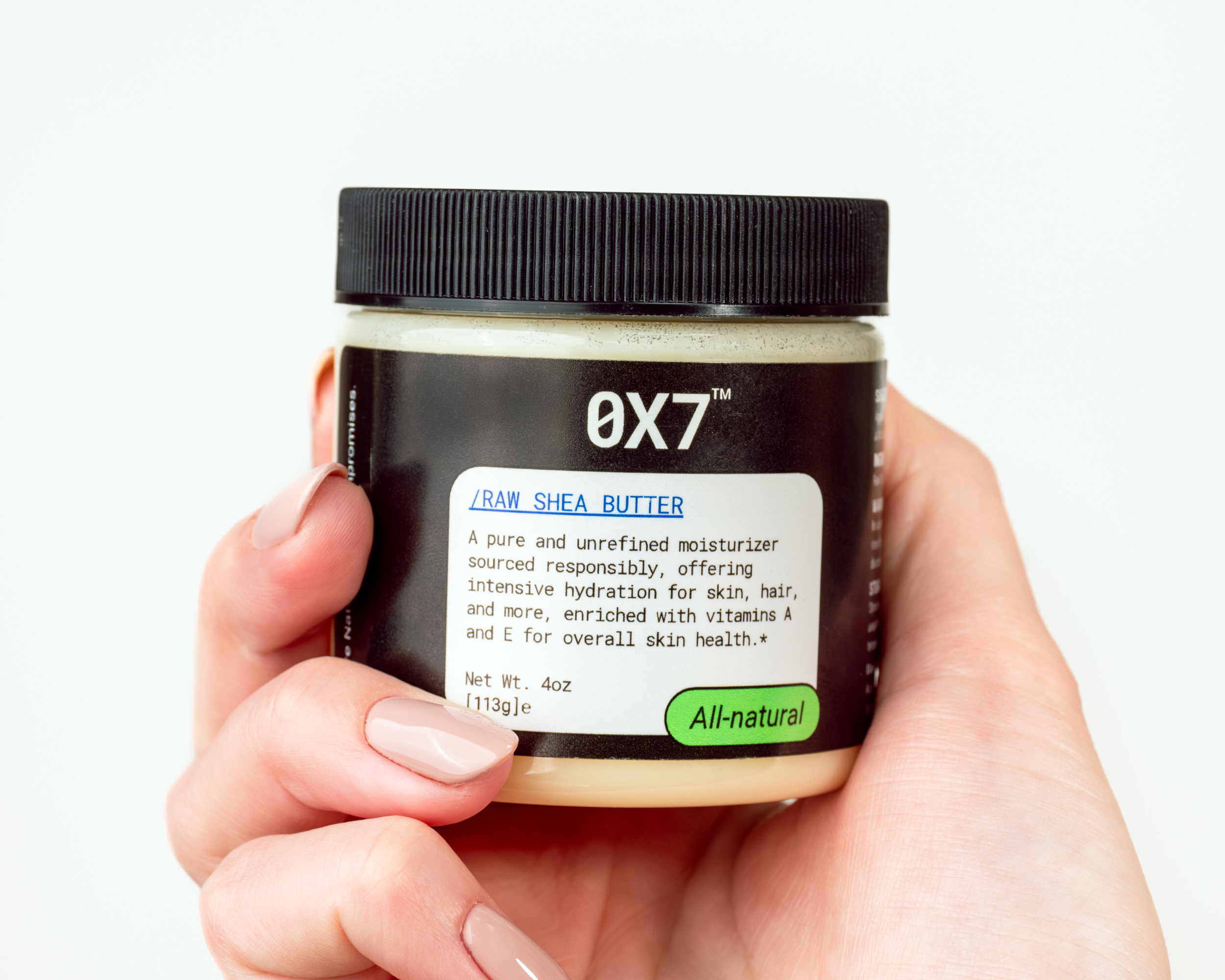 Natural Raw Shea Butter by Zero-X-Seven | 0X7, designed to deeply hydrate, nourish, and protect dry, irritated skin. Ideal for individuals searching for a natural, long-lasting moisturizer for healthy, smooth skin.