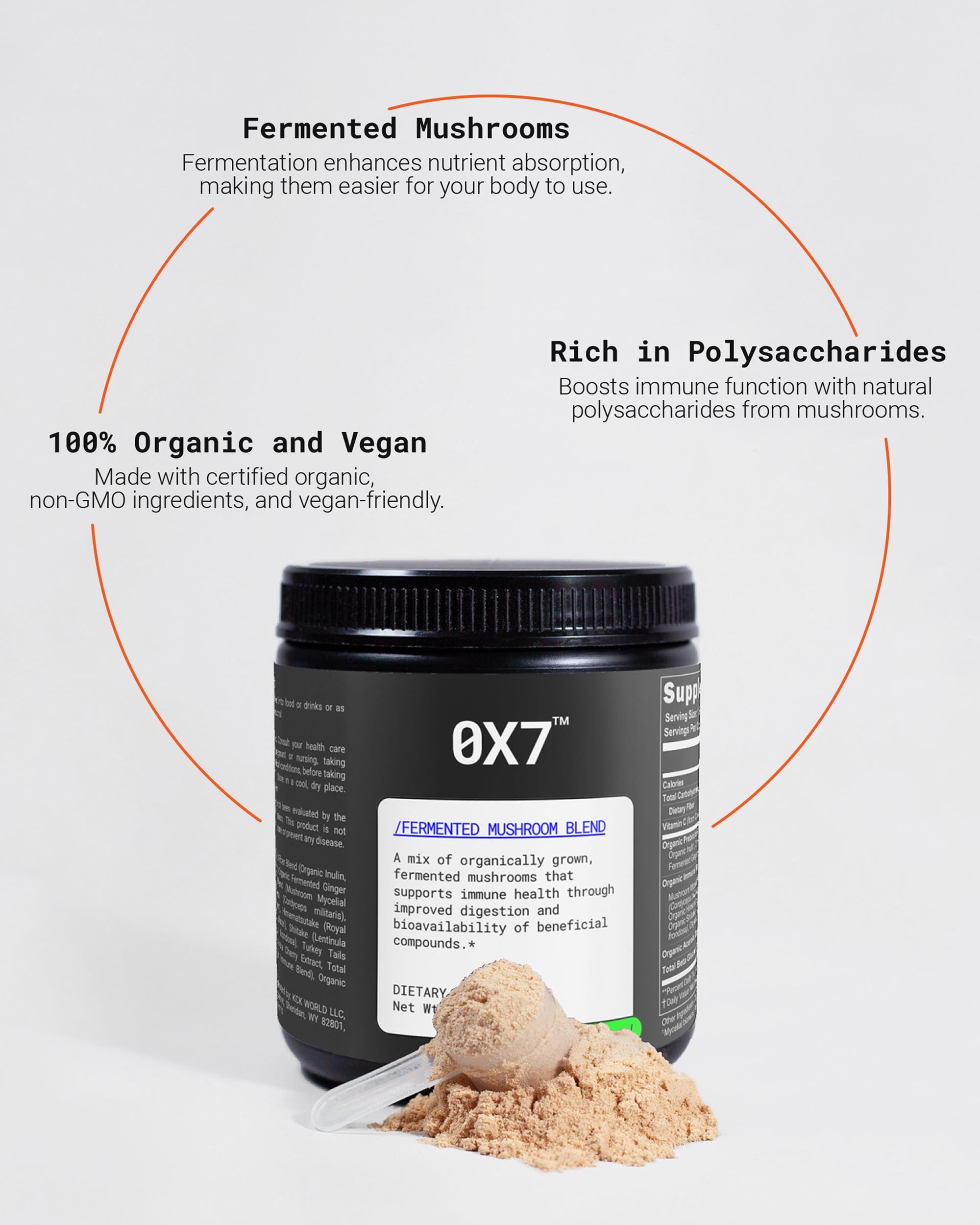 Superfood Mushroom Blend crafted to boost immune system strength, reduce inflammation, and enhance cognitive performance. Ideal for people looking for a natural way to improve energy and focus.