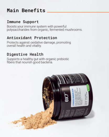 Superfood Mushroom Blend formulated to enhance mental clarity, increase energy, and support immune function. Great for individuals searching for a natural solution to promote cognitive health and long-term wellness.