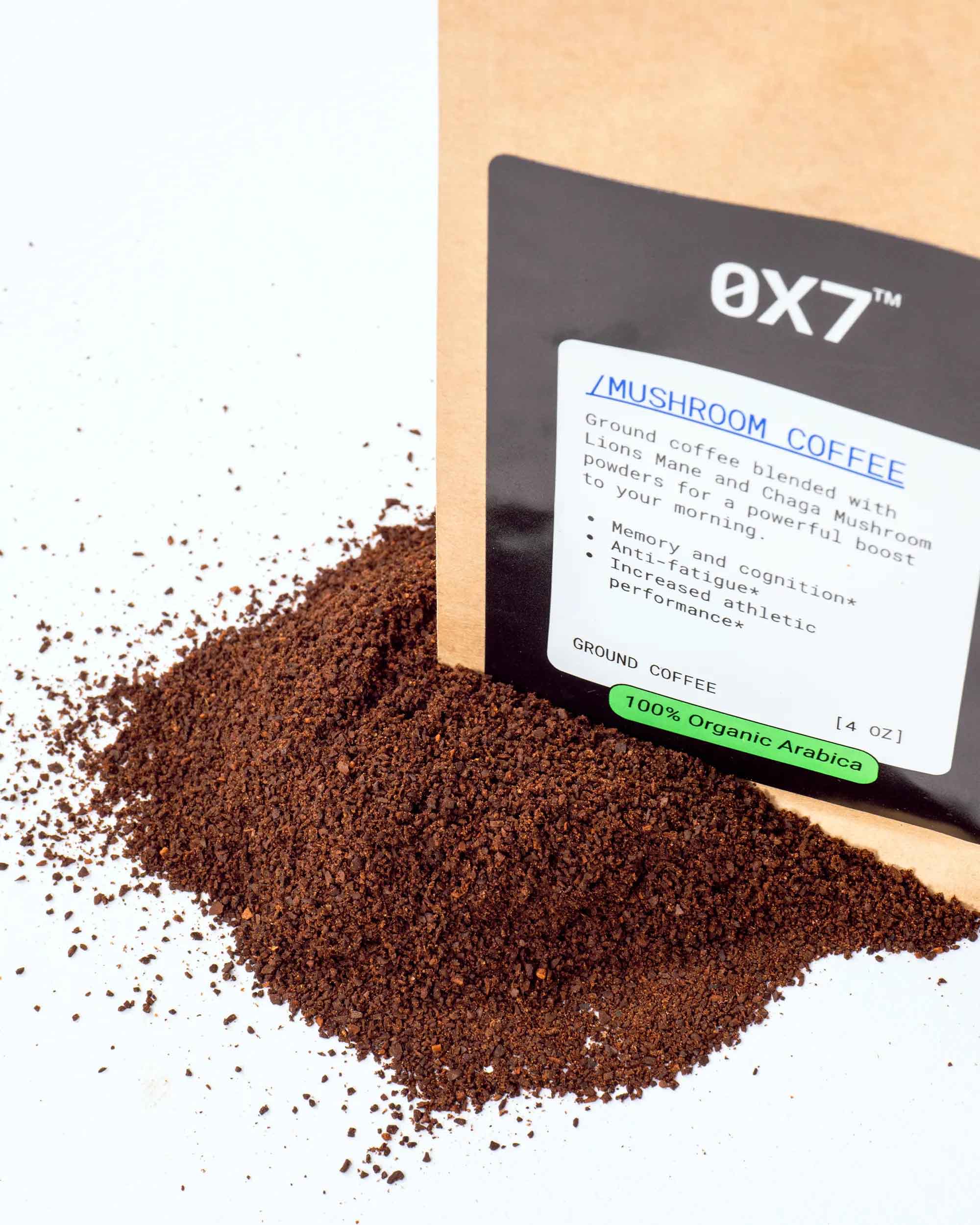 All-natural Superfood Mushroom Coffee Blend crafted to combine rich coffee flavor with immune-boosting mushrooms for energy and focus. Perfect for individuals searching for a healthier coffee option that supports brain and immune health.